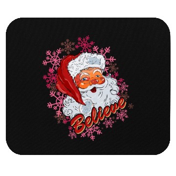 Discover Believe Quote Santa Hat Christmas Mouse Pads