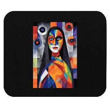 Discover Geometric Harmony - Abstract Portrait Mouse Pads