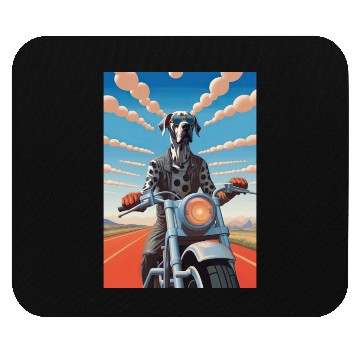 Discover This is Great : Great Dane Riding a Motorcycle Mouse Pads