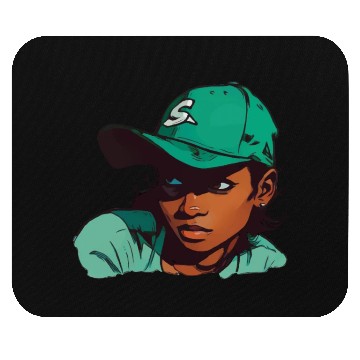 Discover Light Skin Girl in Baseball Hat Mouse Pads