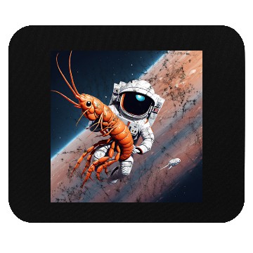 Discover Astronaut in space with shrimp Mouse Pads