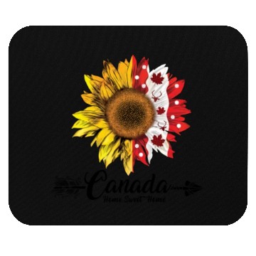 Discover Canada Home Sweet Home Quote Sunflower Mouse Pads