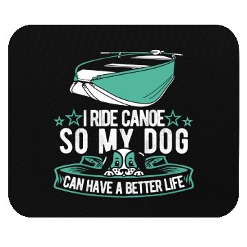 Discover Canoe Canoeing Canoeist Dog Mouse Pads