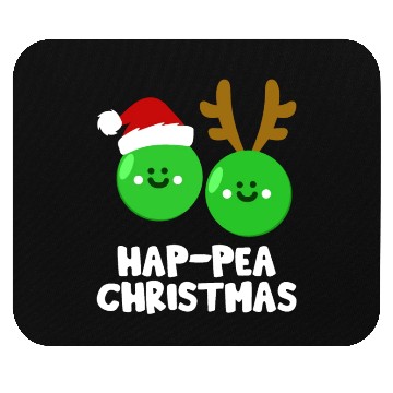 Discover Hap-Pea Christmas Funny Vegetable Vegan Food Pun Mouse Pads