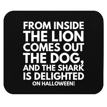 Discover Dog inside lion Halloween Mouse Pads