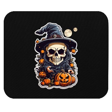 Discover Happy Halloween Pumpkin Skull 53 Mouse Pads