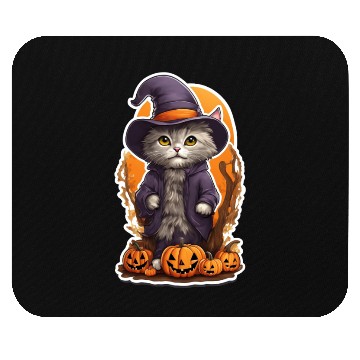Discover Happy Halloween Pumpkin Cat 42 Mouse Pads