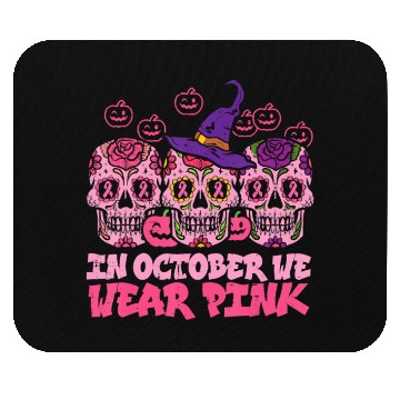 Discover We Wear Pink Sugar Skull Halloween Breast Cancer Mouse Pads