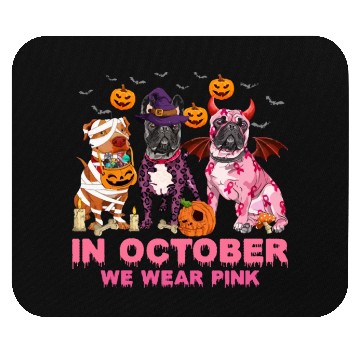 Discover In October We Wear Pink Pumpkin Pitbull Mouse Pads