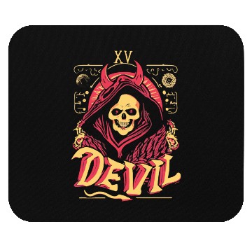 Discover Devil Tarot Skeleton Halloween Occult Mouse Pads