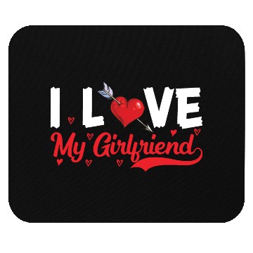 Discover i love my girlfriend heart Mouse Pads