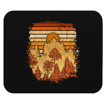 Discover Forest trees nature lover gift retro nature Mouse Pads
