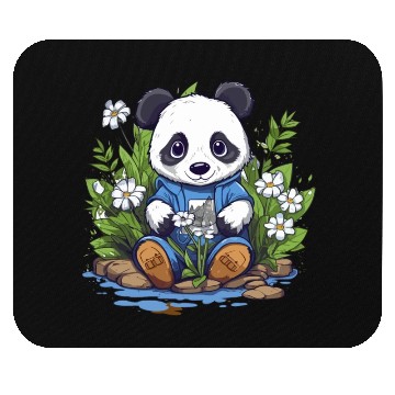 Discover Playful Panda Garden Mouse Pads