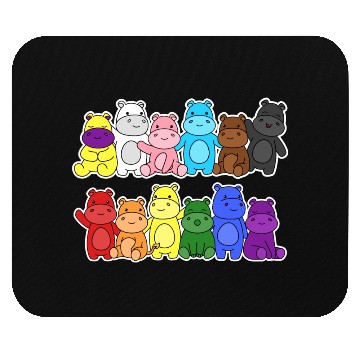 Discover Pride Progress Flag Hippo Design for Equality Mouse Pads