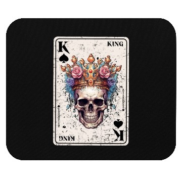 Discover King on Spades Horror Halloween Card Game Creepy Mouse Pads