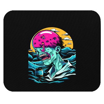 Discover Sad Zombie In The Ocean Mouse Pads