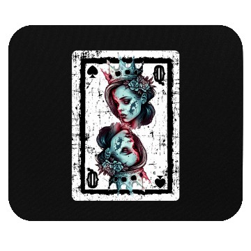 Discover Queen of Spades Gothic Card Game Halloween Creepy Mouse Pads