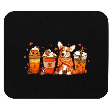 Discover Fall Coffee with Corgi Pumpkin Spice Latte Lovers Mouse Pads