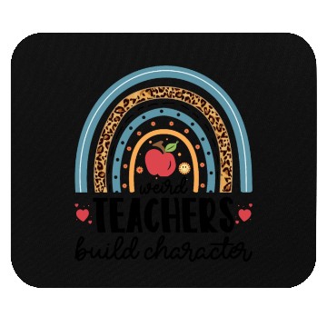 Discover Weird Teachers Build Character Leopard Rainbow Mouse Pads