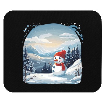 Discover snowman Mouse Pads