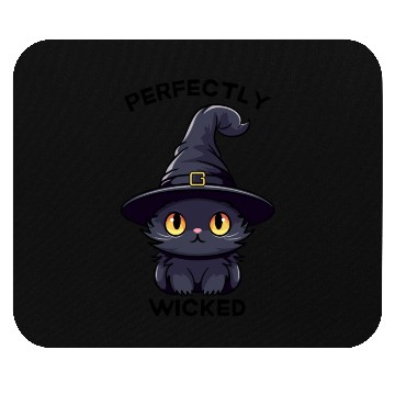 Discover Wicked Cat Witch Funny Halloween Witch Mouse Pads