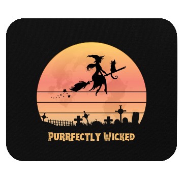 Discover Wicked Cat Witch Funny Halloween Witch Mouse Pads