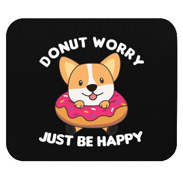 Discover Cute Corgi Funny Animals In Donut Pink Mouse Pads