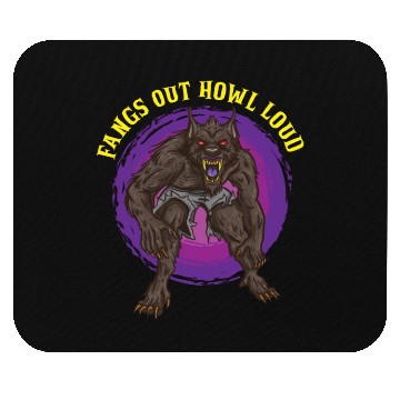 Discover Funny Horror Werewolf Lycanthropy Full Moon Shapes Mouse Pads