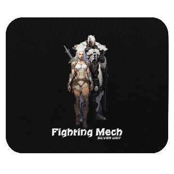 Discover Fighting Mech (Silver Unit) Mouse Pads