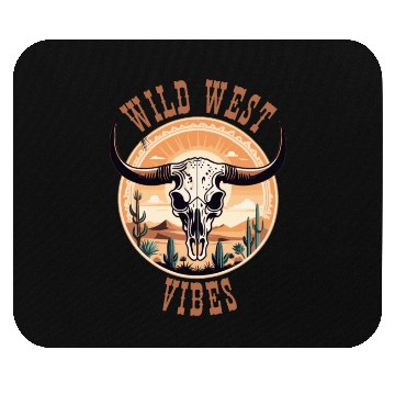 Discover Vintage Cow Skull Wild West Vibes Mouse Pads