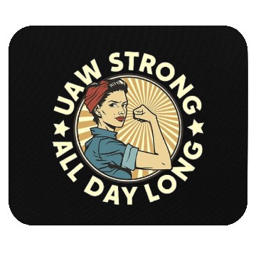 Discover UAW strong all day long UAW Strike Red Mouse Pads