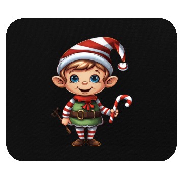 Discover Christmas Elf Candy Cane X-Mas Pajamas Party Mouse Pads