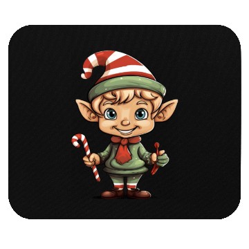 Discover Christmas Elf Candy Cane X-Mas Pajamas Party Mouse Pads