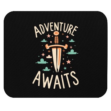 Discover Adventure awaits Sword Camping Adventure Mouse Pads