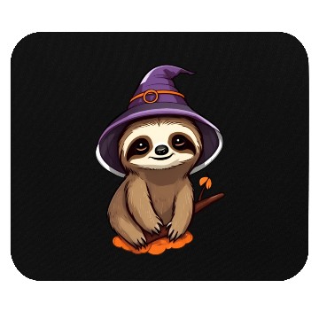 Discover Cute Halloween sloth with a witch hat. Mouse Pads