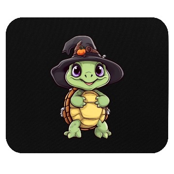 Discover Cute Halloween turtle with a witch hat. Mouse Pads