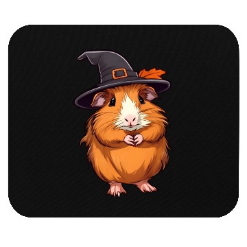Discover Cute Halloween guinea pig with a witch hat. Mouse Pads