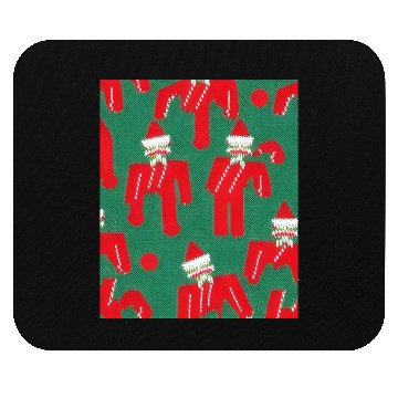 Discover Ugly Red Santa Claus Candy Cane Pattern Mouse Pads