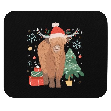 Discover Scottish Highland Cow Christmas Costume Mouse Pads