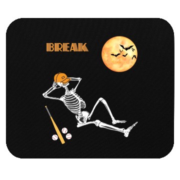 Discover Skeleton Baseball Break Sleep Chill Halloween Funn Mouse Pads