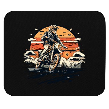 Discover Retro Vintage Sunset Dirt Bike Design Mouse Pads