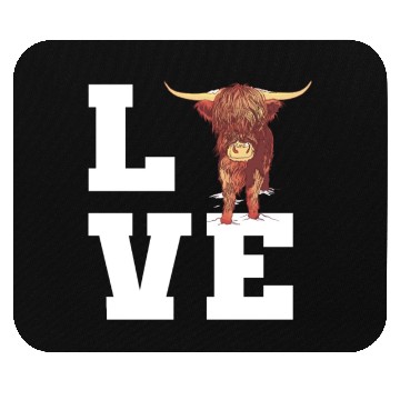 Discover Love Scottish Highland Cow Outfit Mouse Pads