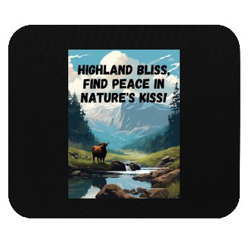 Discover Highland Mountain Landscape with a highland cow Mouse Pads