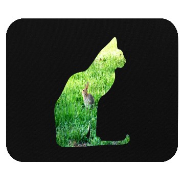 Discover Cat Ate The Rabbit in The Grass Mouse Pads