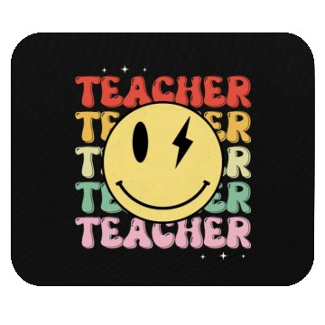 Discover Funny Hippie Face Teacher Mouse Pads