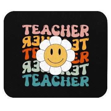 Discover Funny Hippie Face Teacher Mouse Pads