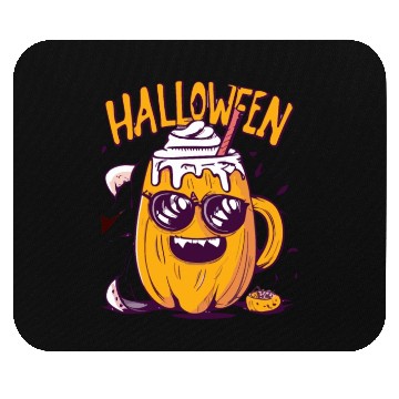 Discover Halloween Funny Pumpkin Lemon Latte Mouse Pads