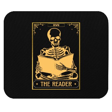 Discover The Reader Tarot Card Bookish Skeleton Skull Hallo Mouse Pads