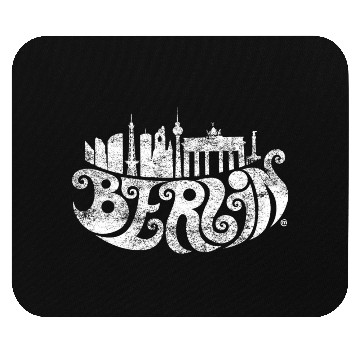 Discover Berlin Skyline + Typography (white) Mouse Pads