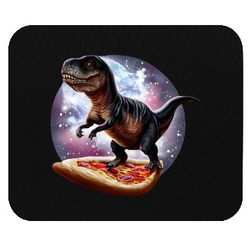 Discover Dinosaurs on pizza through space Mouse Pads
